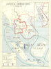 MAPS. Japanese dispositions August 1945 1951 old vintage plan chart