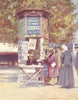 PARIS. France. A Kiosque, Paris 1920 old antique vintage print picture