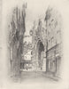 FRANCE. Normandy. Cathedral at Lillebonne 1920 old antique print picture