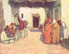 MOROCCO. A Courtyard, Morocco 1920 old antique vintage print picture