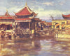 CHINA. A Tea-House, Shanghai, China 1920 old antique vintage print picture