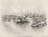 CHINA. On the Yellow River 1920 old antique vintage print picture