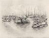CHINA. On the Yellow River 1920 old antique vintage print picture