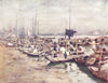 CHINA. A River Scene, China 1920 old antique vintage print picture