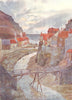 YORKS. The Coast. Sunrise from Staithes Beck 1908 old antique print picture