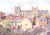 YORKS. Ripon Minster from the South 1908 old antique vintage print picture