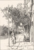 VENICE. Vine Pergola on the Giudecca 1930 old vintage print picture