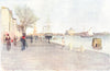 VENICE. Sunset on the Zattere 1930 old vintage print picture