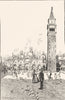 VENICE. S Marco-Façade and Campanile 1930 old vintage print picture