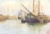 VENICE. Boats at Anchor 1930 old vintage print picture