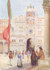 VENICE. The Clock Tower and entrance to the Merceria 1930 old vintage print