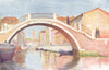 VENICE. Rio and Ponte di Santa Maria Maggiore 1930 old vintage print picture