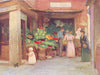 VENICE. A fruit stall 1930 old vintage print picture