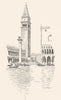 VENICE. The Piazzetta 1930 old vintage print picture