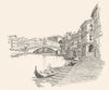VENICE. Grand Canal, with Riva del Carbon & Rialto bridge 1930 old print