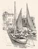 VENICE. Fishing-boats on the Giudecca 1930 old vintage print picture