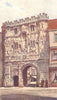 KENT. Christ Church gate, Canterbury 1907 old antique vintage print picture