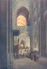 KENT. In the nave of Canterbury Cathedral after evensong 1907 old print