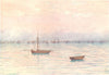 KENT. The Whitstable Oyster fleet dredging off Herne Bay 1907 old print