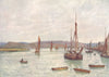 KENT. Looking down the Medway from Chatham Pier 1907 old antique print picture