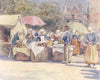 MORBIHAN BRITTANY BRETAGNE. Bread stalls 1905 old antique print picture