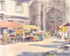 FINISTÈRE BRITTANY BRETAGNE. Outside the Cathedral, Quimperlé 1905 old print
