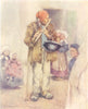 FINISTÈRE BRITTANY BRETAGNE. The blind Piper 1905 old antique print picture