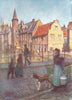 BELGIUM. Quai du Rosaire, Brugge / Bruges 1908 old antique print picture