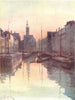 BELGIUM. Quai du Miroir, Brugge / Bruges 1908 old antique print picture