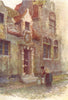 BELGIUM. Maison du Pelican (Almshouse) Brugge / Bruges 1908 old antique print