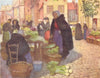 BELGIUM. Vegetable market, Brugge / Bruges 1908 old antique print picture