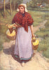 BELGIUM. A Flemish country girl 1908 old antique vintage print picture