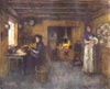 BELGIUM. Interior of a Farmhouse, Duinhoek 1908 old antique print picture