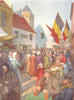 BELGIUM. At the Kermesse, Adinkerke 1908 old antique vintage print picture
