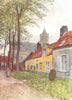 BELGIUM. Hall and vicarage, Nieuwpoort 1908 old antique vintage print picture