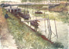 BELGIUM. Quay, with Eel-boats & Landing-stages, Nieuwpoort 1908 old print