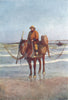 BELGIUM. A shrimper on Horseback, Koksijde Coxyde 1908 old antique print
