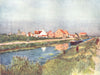 BELGIUM. Village and canal, Adinkerke 1908 old antique vintage print picture