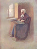 BELGIUM. An old lace-maker, Ghent 1908 antique vintage print picture