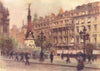 BELGIUM. Place de Brouckere, Brussels 1908 old antique vintage print picture
