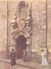 BELGIUM. Entry to Old Church Carmelites, Brussels 1908 antique print