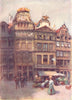 BELGIUM. Old houses in the Grande place, Brussels 1908 antique print