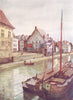 BELGIUM. The river Sambre seen from the Pont de Sambre, Namur 1908 old print