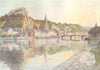 BELGIUM. General view of Dinant 1908 old antique vintage print picture