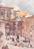 JERUSALEM. The forecourt of the church of the Holy Sepulchre 1902 old print