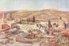JERUSALEM. Temple area & Mount Olives from Zion 1902 old antique print picture