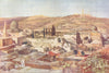 JERUSALEM. Temple area & Mount Olives from Zion 1902 old antique print picture