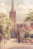 The Cathedral Precincts, Norwich. Norfolk. By Ernest Haslehust 1920 old print