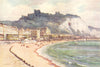 Dover Castle and Marine Parade. Kent. By Ernest Haslehust 1920 old print