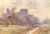 Pevensey Castle from the Meadows. Sussex. By Ernest Haslehust 1920 old print